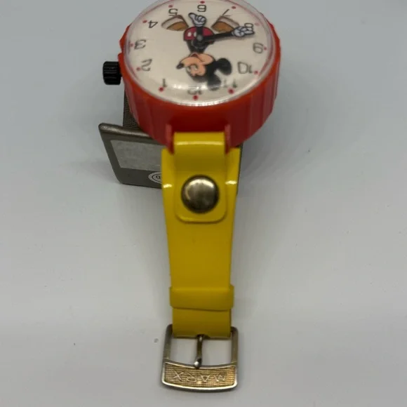 Vintage 1973 Disney Mickey Mouse Wind-Up Watch Marx Toys Japan Animated